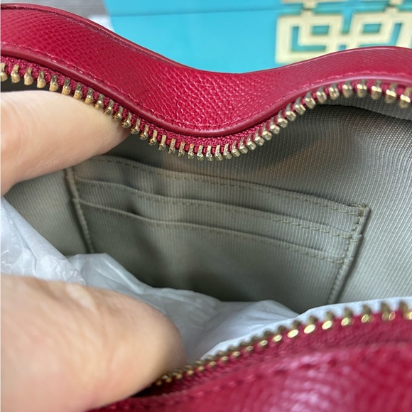 NWT Furla Cabernet Red Leather Lilli Heart Crossbody Bag - Retail $258 - Picture 8 of 10